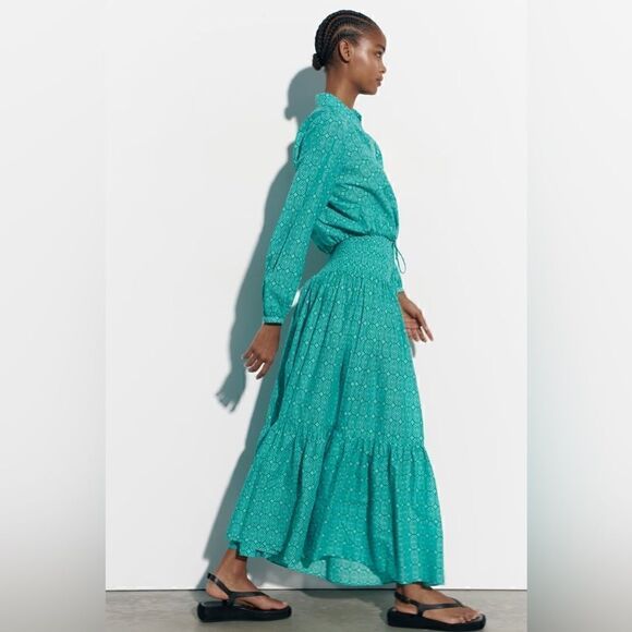 ZARA TIED PRINTED BLOUSE - Picture 4 of 10